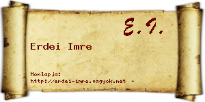 Erdei Imre névjegykártya